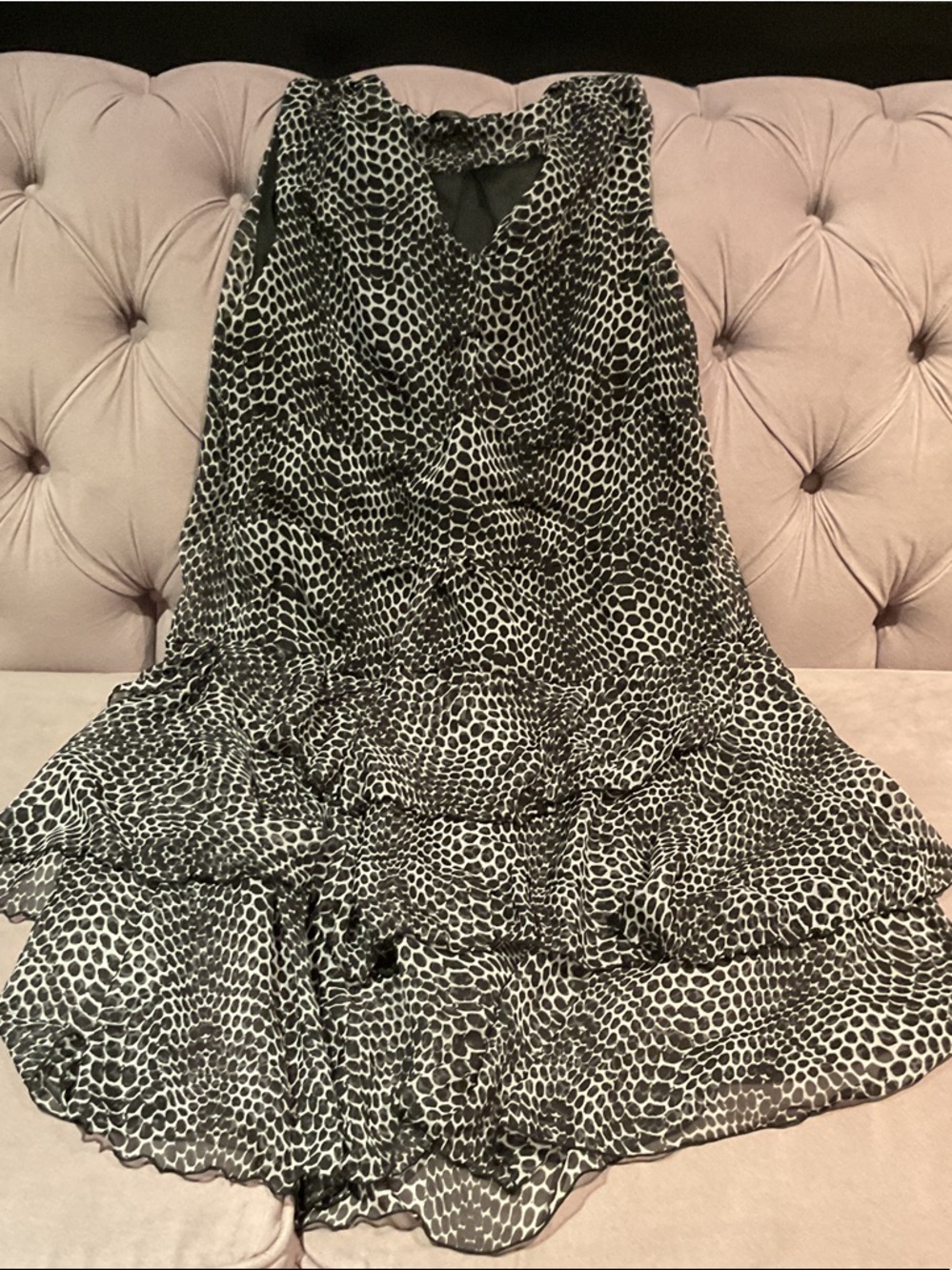 Lavena Black and White Animal Print Blouse
